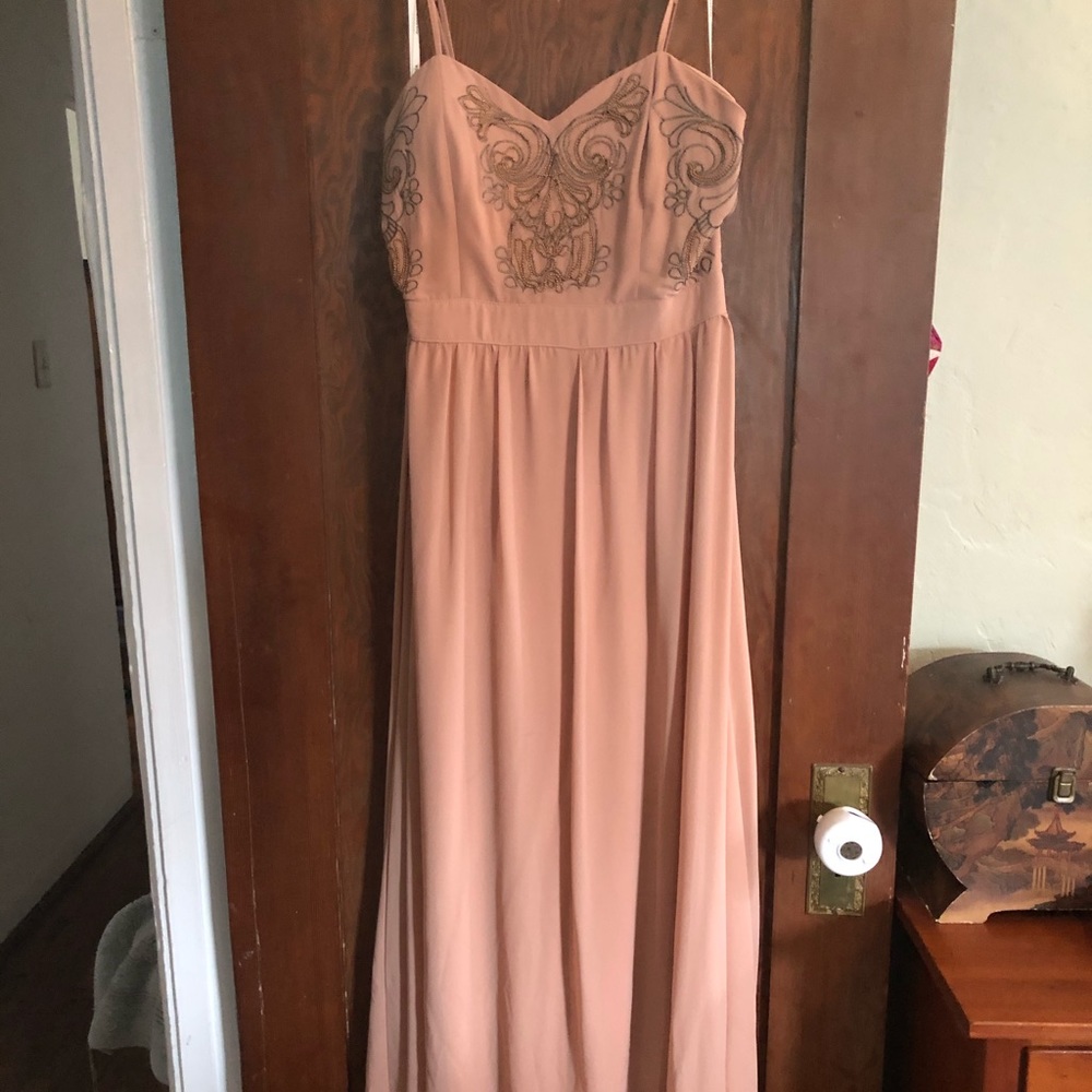 Elegant Beaded Dress in Dusty Rose